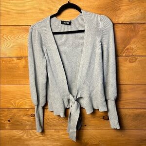 Do+Be Women Sweater Cardigan Small Long Sleeve front tie ribbed oversized casual